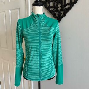 RBX Green Athletic Zip-Up Jacket with High Collar